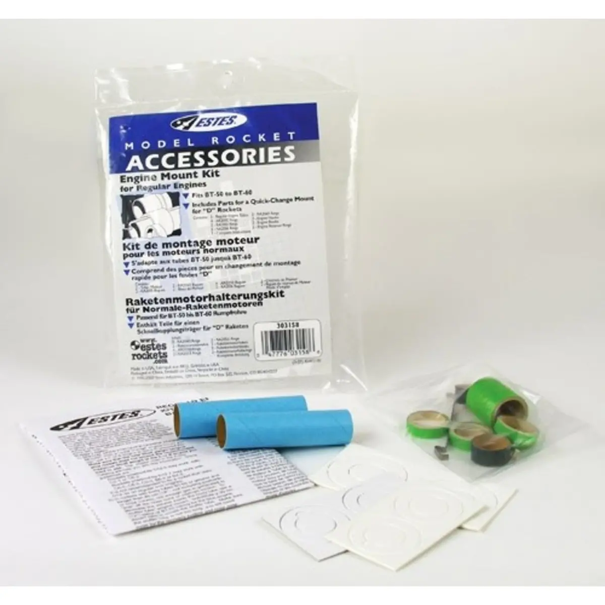 Estes Rockets Regular Engine Mount Kit, For Model Rockets (3Pk) - Est3158 1