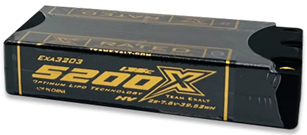 Exalt - Exalt X-Rated 2S 135C Lcg Hardcase Shorty Lipo Battery (7.6V/5200Mah) W/5Mm Bullets - Exa3203 1