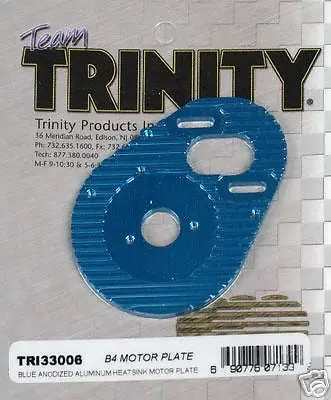 Trinity Rc10/B4 Aluminum Heatsink Motor Mount (Blue) #Tri33006 1