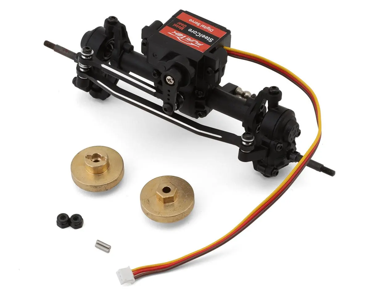 Furitek Terrax Active Pro Pre-Assembled Front Axle Set W/Servo & Brass Weights 1