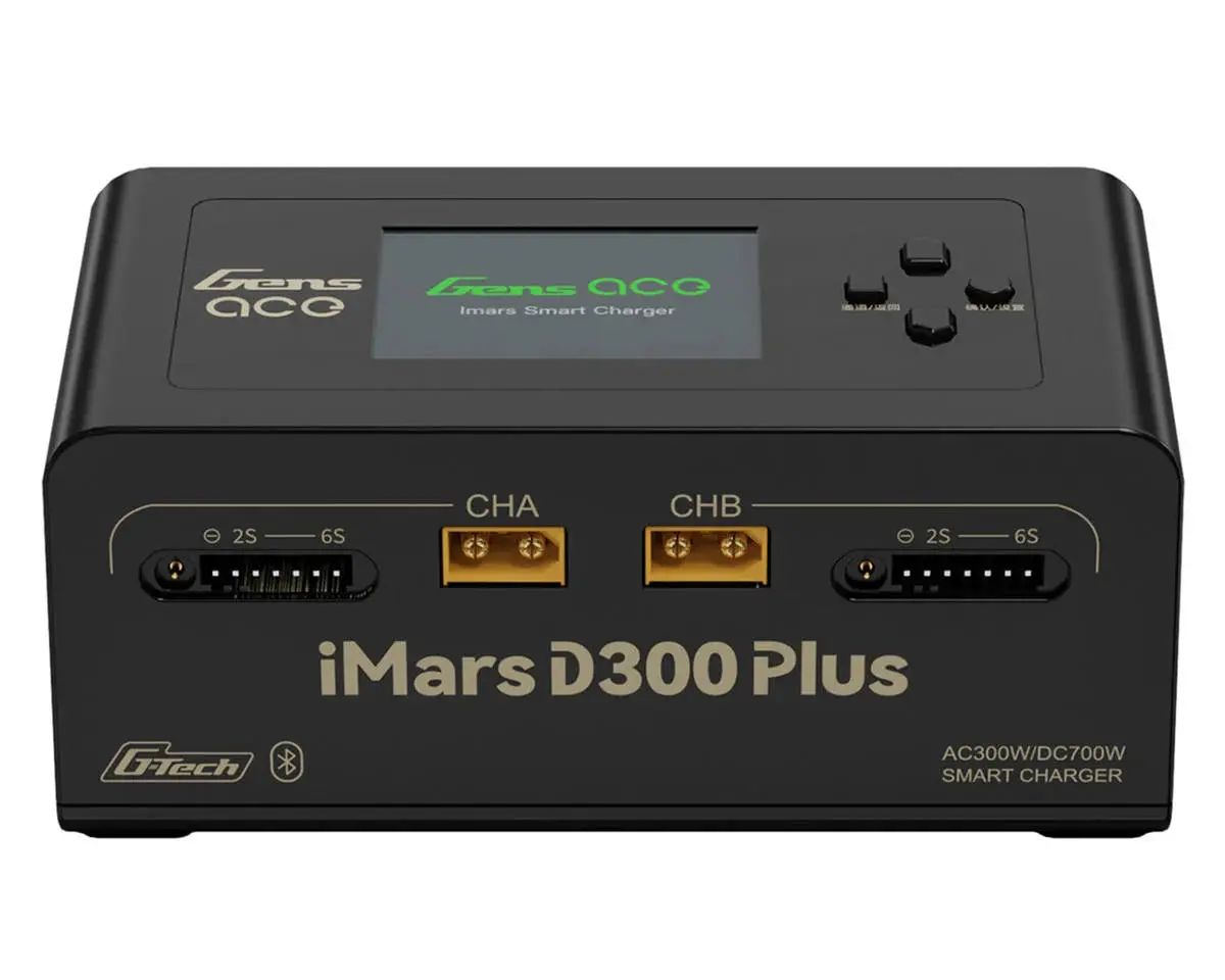 Gens Ace Imars D300 Plus G-Tech Smart Dual Ac/Dc Charger (6S/16A) (Ac-300W) (Dc-350W X2) W/Bluetooth App Control (Choose Color) 1