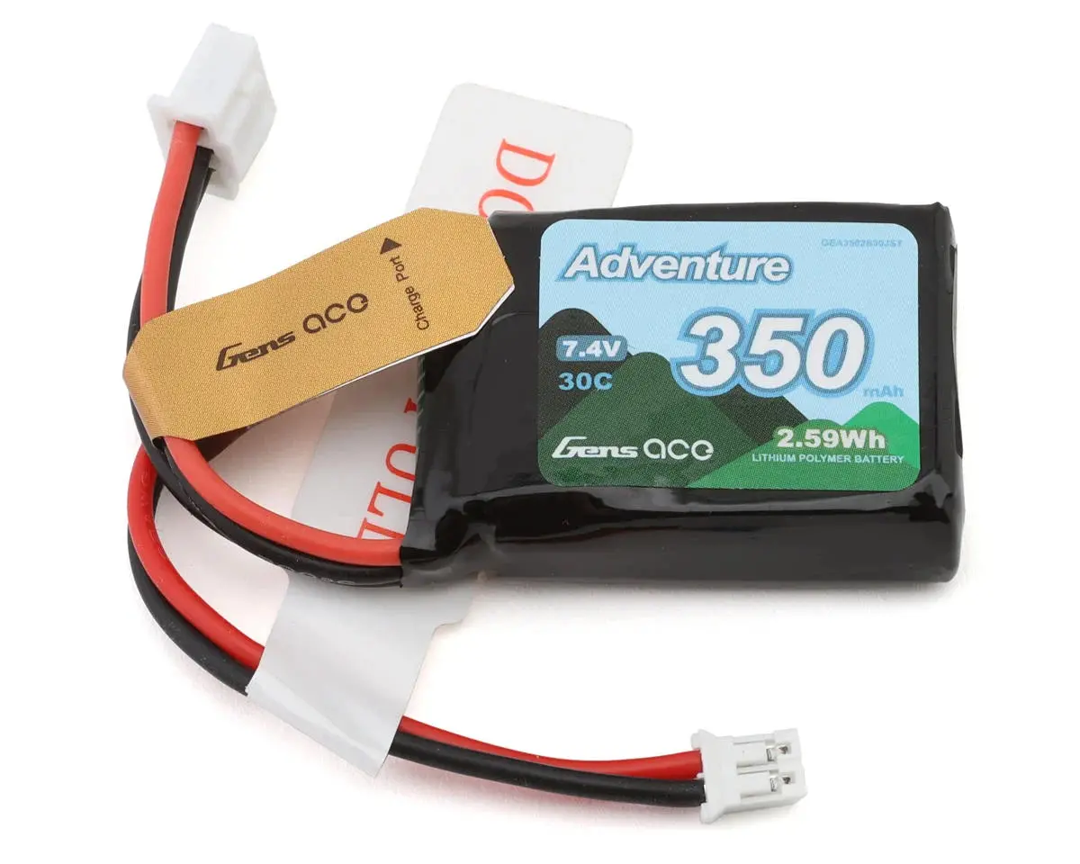 Gens Ace 2S 30C Adventure Lipo Battery (7.4V/350Mah) W/Jst Connector 1
