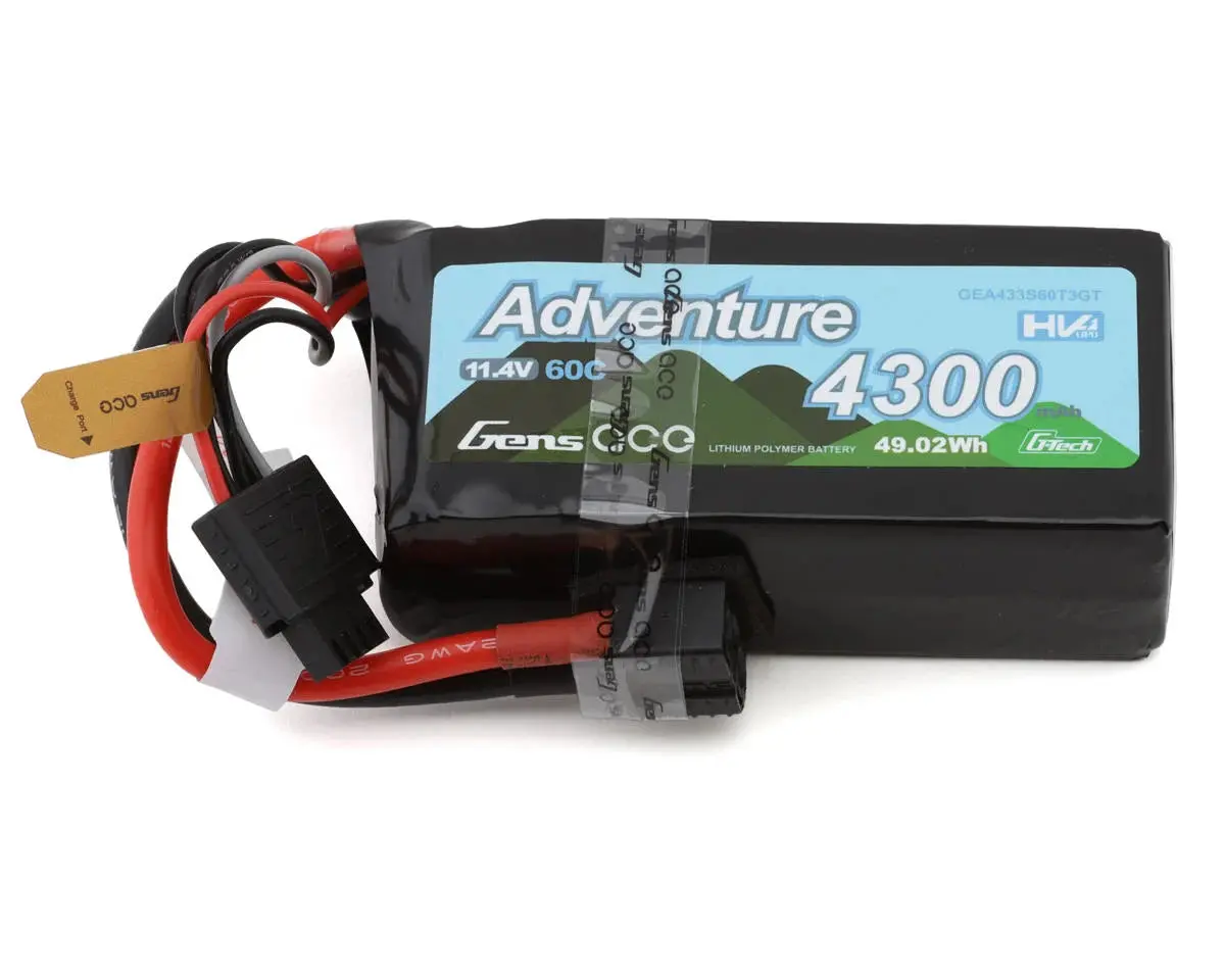 Gens Ace G-Tech Smart 3S Lihv Battery 60C (11.4V/4300Mah) W/Universal Connector 1