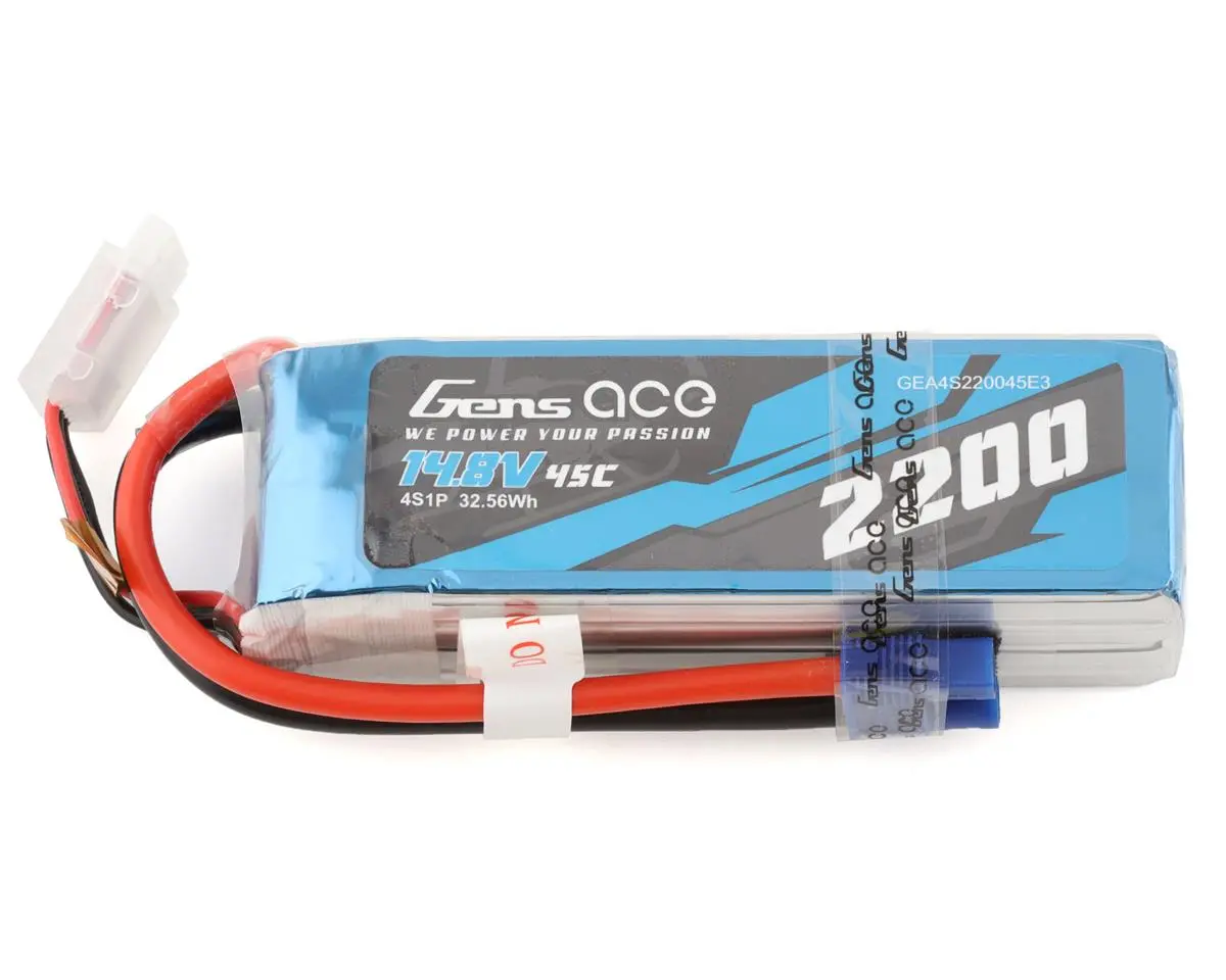 Gens Ace 4S Lipo Battery 45C (14.8V/2200Mah) W/Ec3 Connector - Gea4s220045e3 1