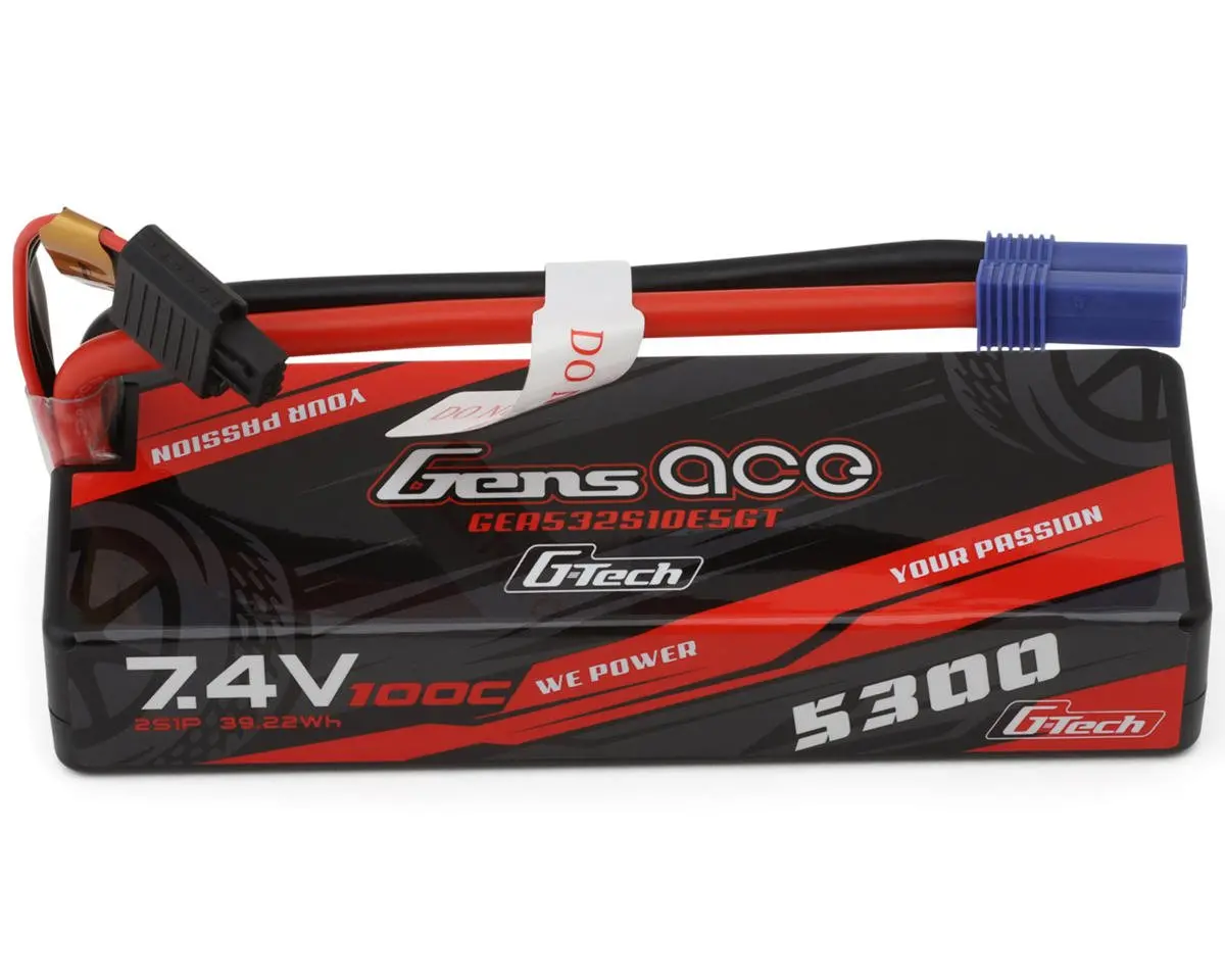 Gens Ace 2S 100C G-Tech Hardcase Lipo Battery Pack (7.4V/5300Mah) W/Ec5 Connector 1