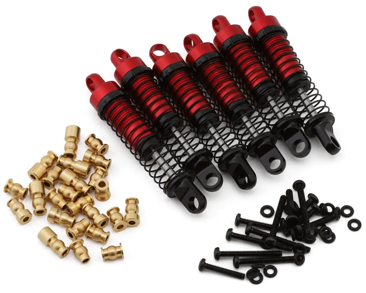 Hobbyplus Cr18p Arktos 6X6 Full Aluminum Hd Big Bore Oil Shocks (Red) (6) 1