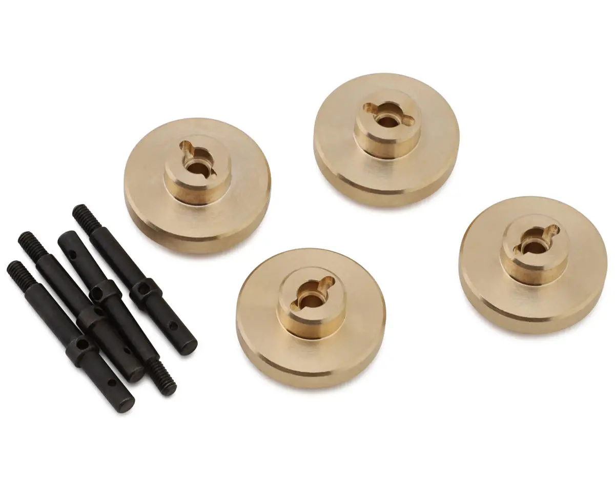 Hobbyplus Cr18p Pro Hd Brass Hex Adapters & Axle Shafts (4) (10Mm) (13G) For Use W/1.5Mm Pin 1