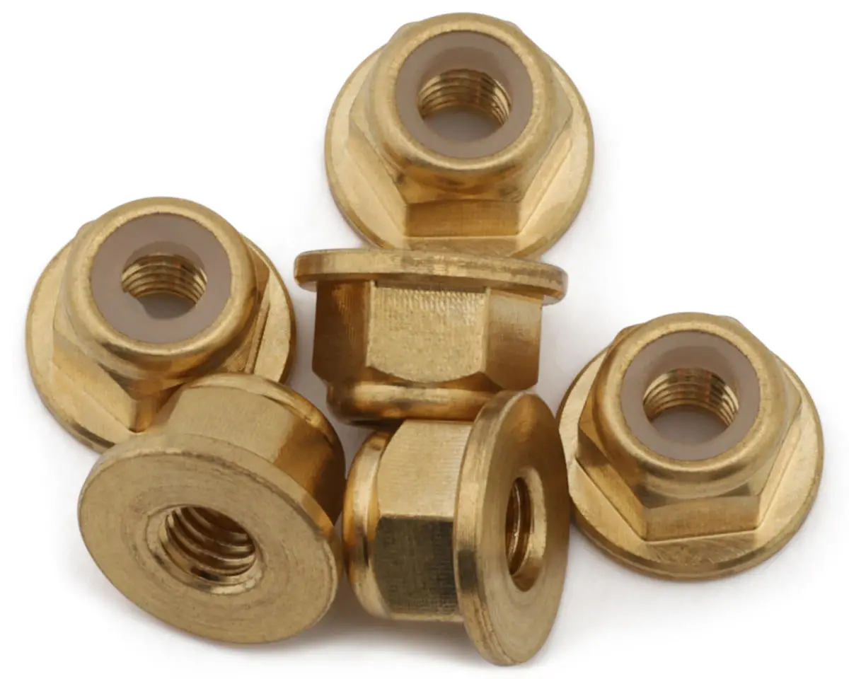 Hackfab 3Mm Flanged Brass Nylock Lock Nuts (6) 1
