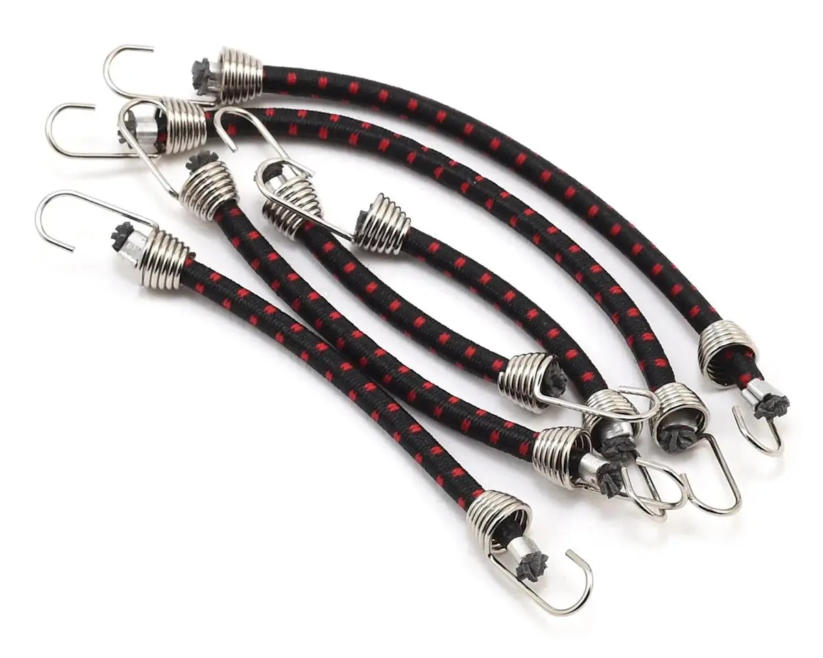 Hot Racing 1/10 Scale Bungee Cord Set (Black/Red) (6) - Hraacc468c02 1