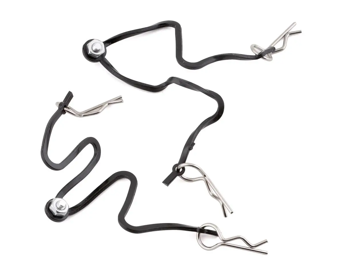 Hot Racing Body Clips W/Fastened Rubber Leash (Silver) - Hrabwp123b08 1
