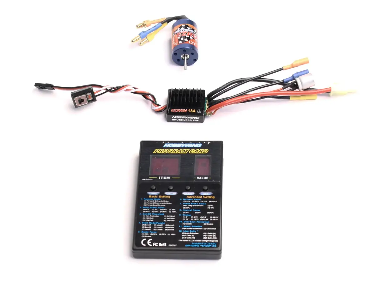 Hobbywing - A1 Combo, Ezrun-18A-Sl Esc, Ezrun Series 12T/2030(7800Kv) Motor, Digital Led Program Card - Hwi81030000 1