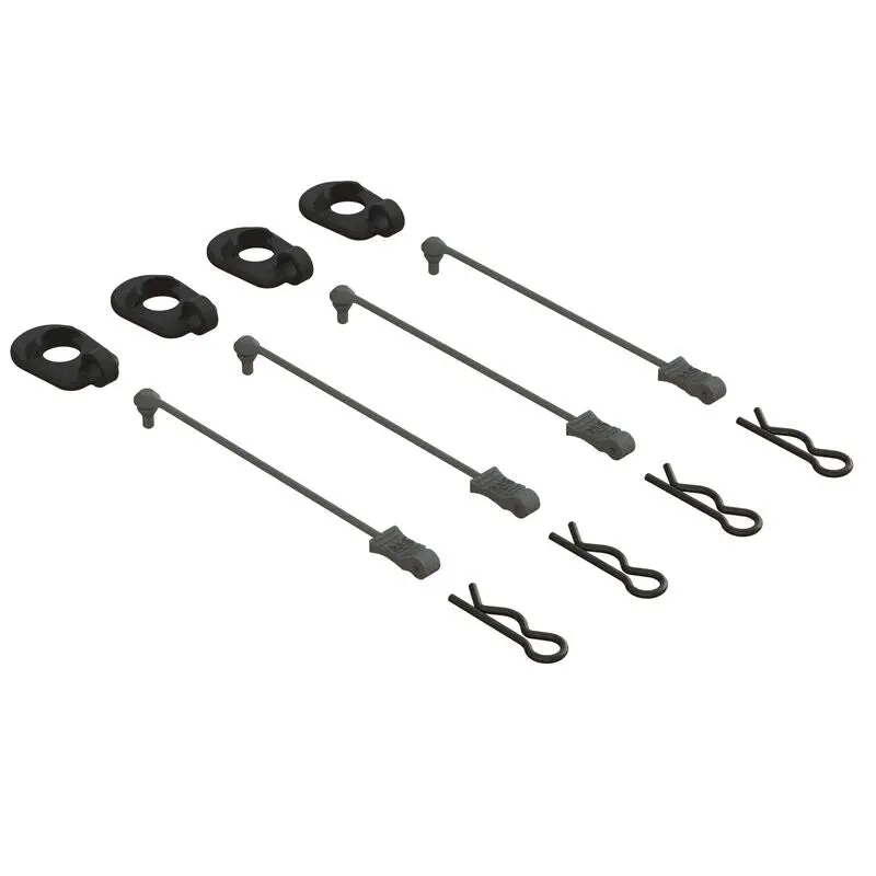 Arrma Body Clip Retainers, Black (4): 1/5 Scale 1