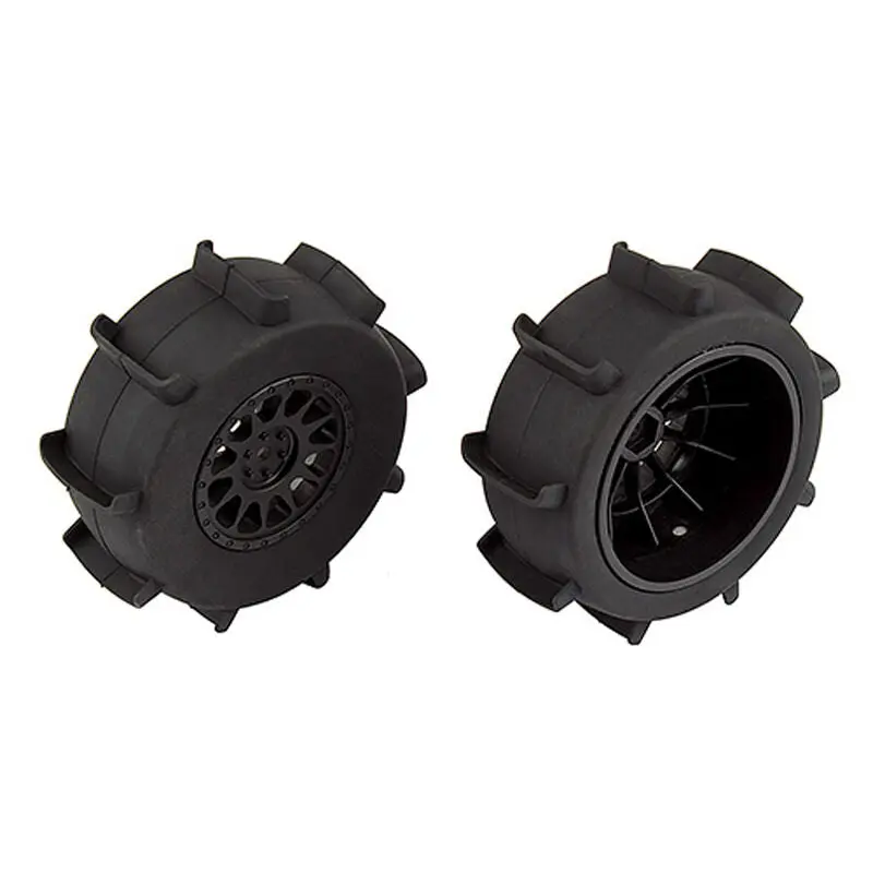 Team Associated 1/10 Sand Paddle Rear Pre-Mounted Tires With Method Wheels, Black (2) 1