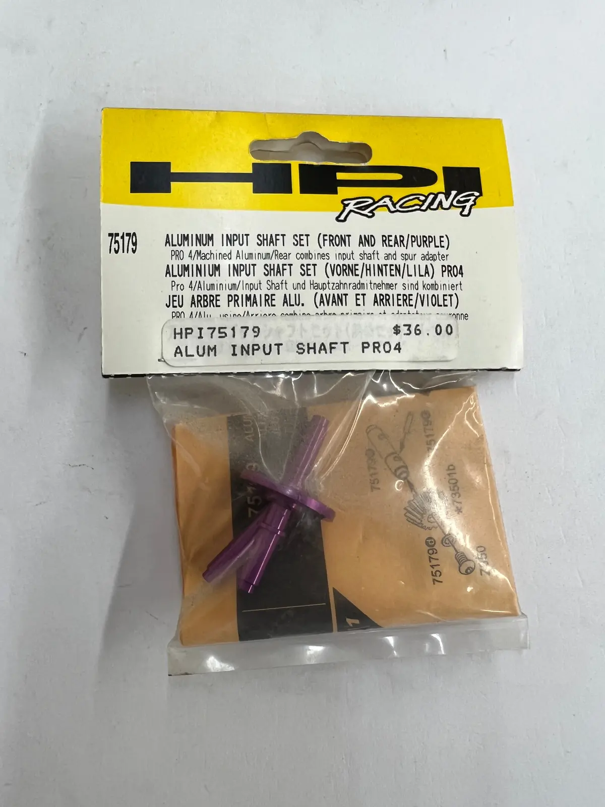 Hpi 75179 Aluminum Input Shaft (Front And Rear/Purple) Pro 4 1