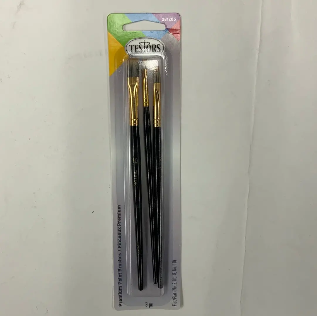 Testors 3 Piece Premium Flat Brush Set 1