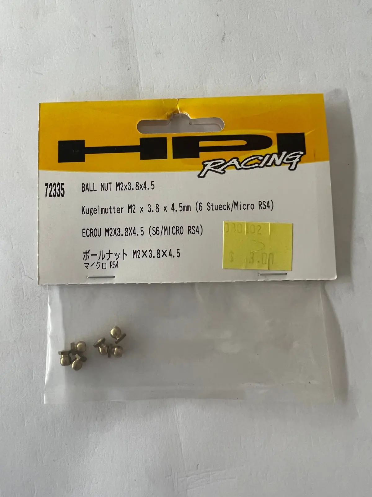 Hpi 72335 Ball Nut M2x3.8X4.5Mm 1