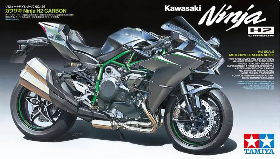 Kawasaki Ninja H2 Carbon Plastic Model Kit 1