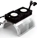 Phbph1289silver   Powerhobby Heat Sink W Twin Turbo High Speed Cooling Fans 1/8 Motors-Silver 1
