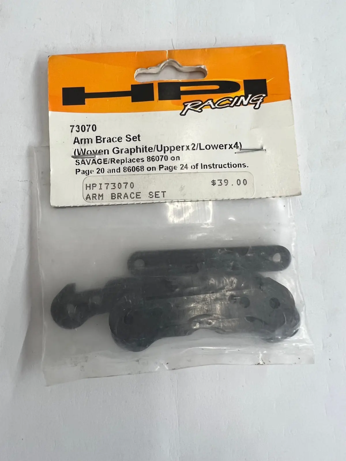 Hpi 73070 Arm Brace Set Woven Graphite/Upperx2/Lowerx4 1