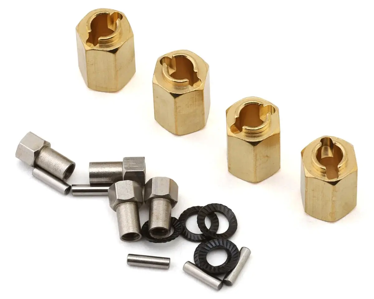 Injora Redcat Ascent-18 Brass Wheel Hex Adapters (Gold) (4) (3G Ea) (10Mm Offset) 1