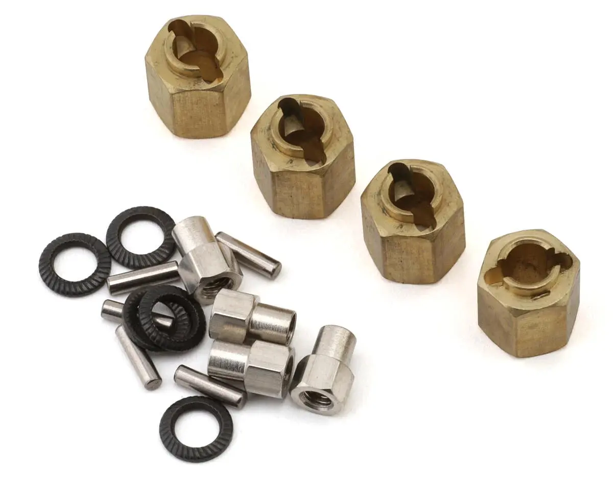 Injora Redcat Ascent-18 Brass Wheel Hex Adapters (Gold) (4) (2.25G Ea) (7Mm Offset) 1