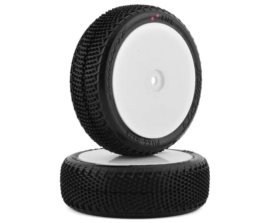 Jconcepts Fuzz Bite Lp 2.2" Pre-Mounted 4Wd Front Buggy Tire (White) (2) (Pink) W/12Mm Hex 1