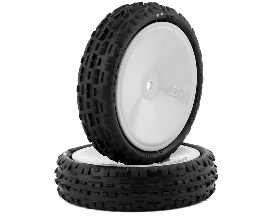 Jconcepts Swaggers 2.2" Pre-Mounted 2Wd Front Buggy Carpet Tires (White) (2) (Pink) W/12Mm Hex 1