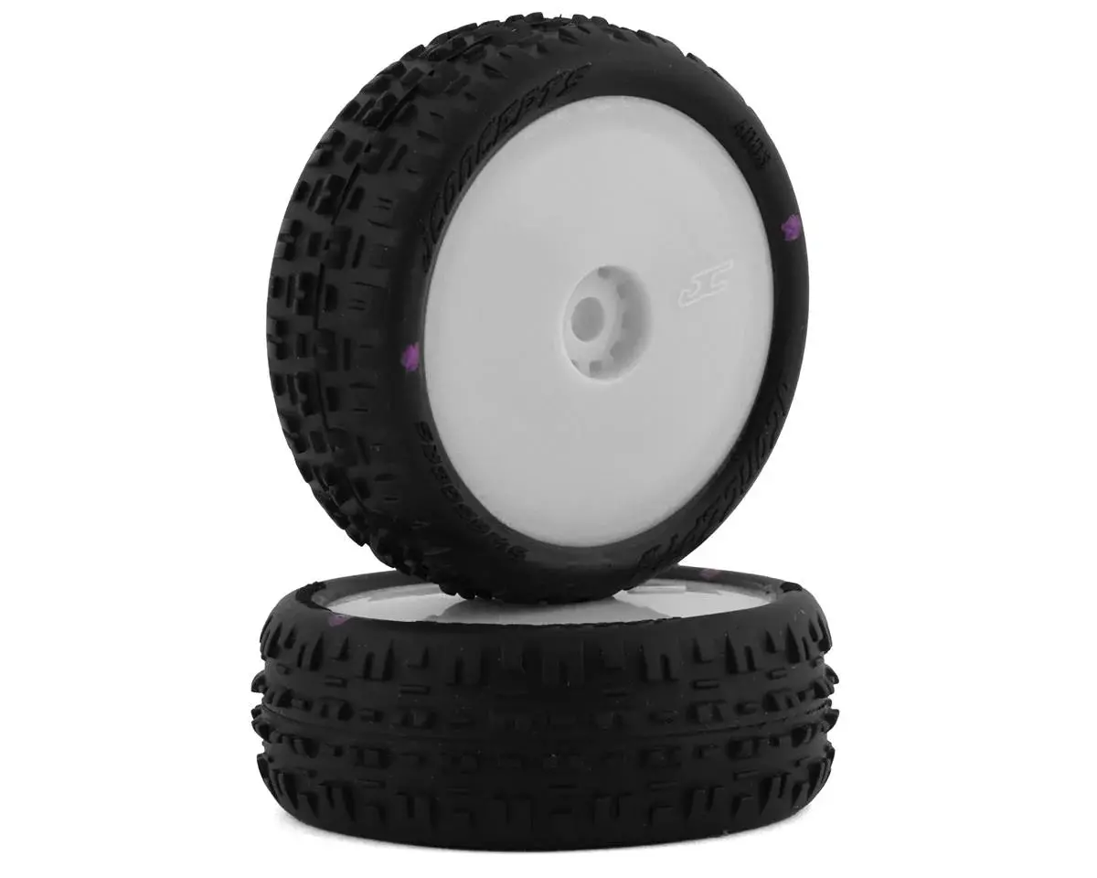 Jconcepts Mini-B Swagger Pre-Mounted Front Tires (White) (2) (Pink) 1