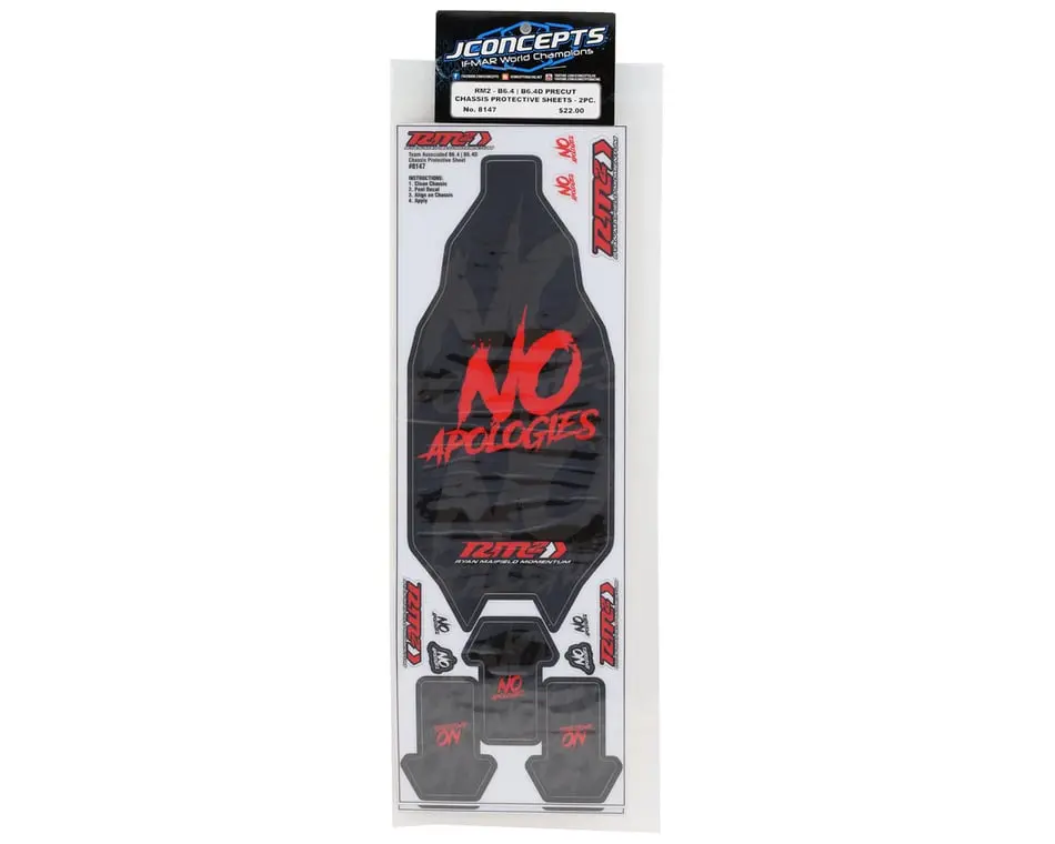 Jconcepts Ae B6.4/B6.4D "No Apologies" Precut Chassis Protective Sheet (2) (Rm2) (8147) 1
