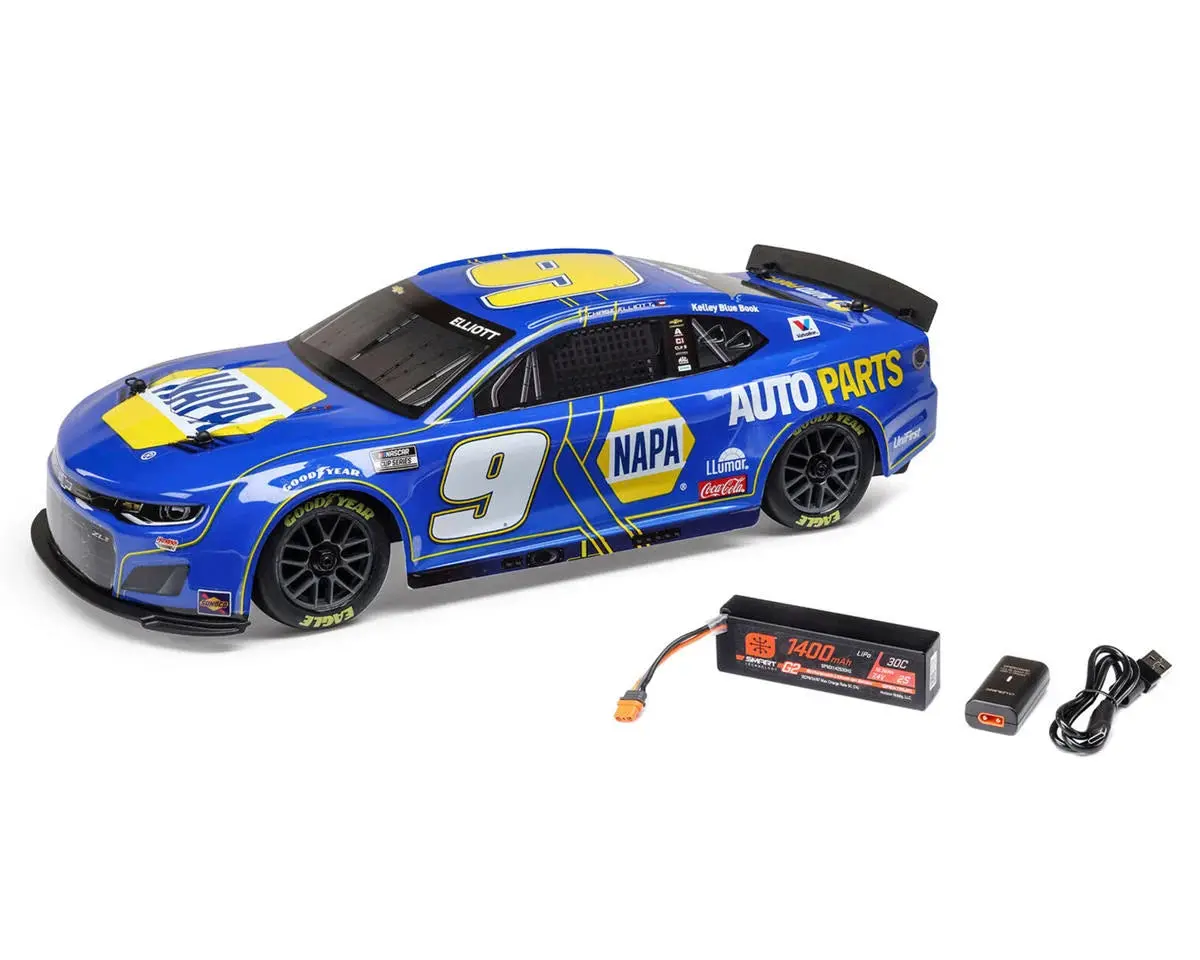 Losi Nascar #9 Chevy Camaro Zl1 1/12 2S Awd Rtr On-Road Car (Chase Elliot) W/2.4Ghz Transmitter, Battery, & Charger 1