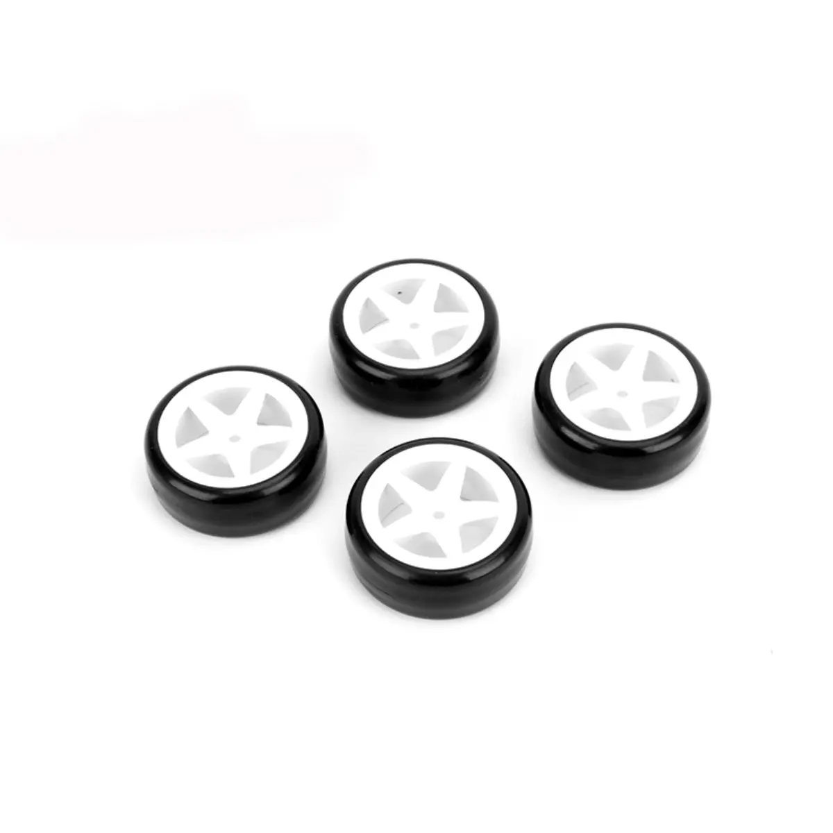 1/10 Drift Tires 5 Spoke Wheel White (26Mm), Fits Ldx Drift 1