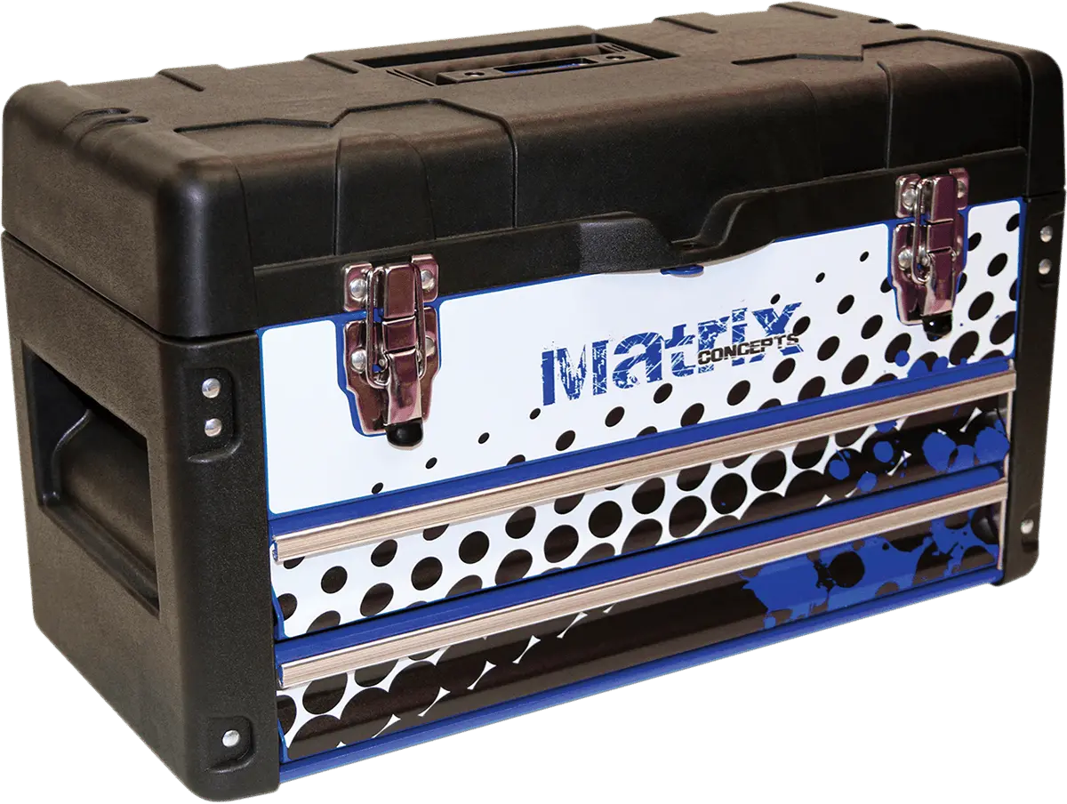 Matrix Concepts M31 Worx - Blue Plastic Tool Box With Metal Drawers - M31 403 1