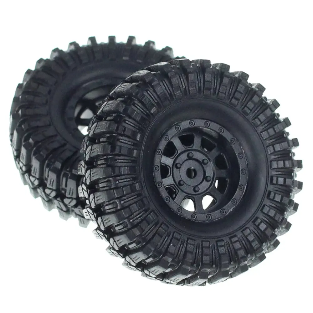Redcat Pre-Mounted Mt Mud Terrain Tires W/ Black Wheels (Soft)(1Pr) 1