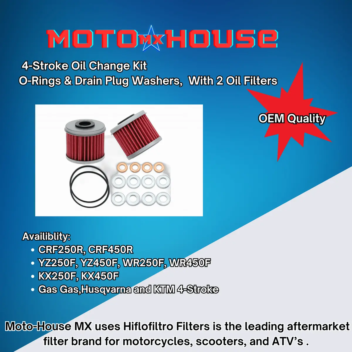 Moto-House Mx Kxf Oil Change Kit - 2016-2022 Kawasaki Kx450f 1