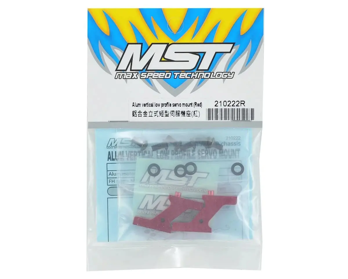 Mst Fxx-D Aluminum Vertical Low Profile Servo Mount (Red) - Mxs-210222R 2