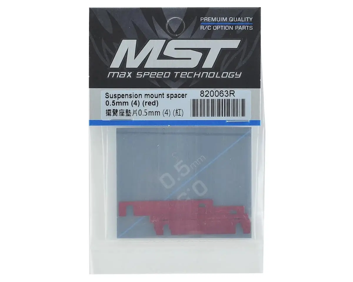 Mst Suspension Mount Spacer 0.5Mm (4) (Red) - Mxs-820063R 2