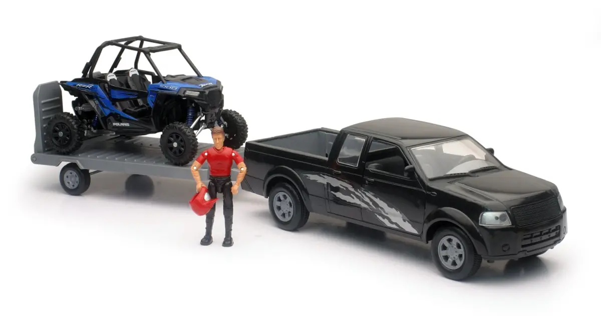 New-Ray New-Ray - Replica 1:18 Truck/Trailer/Utv Truck - Black/Rzr Blue - Part #Ss-37426E - Fits Various Models Ss-37426E 1