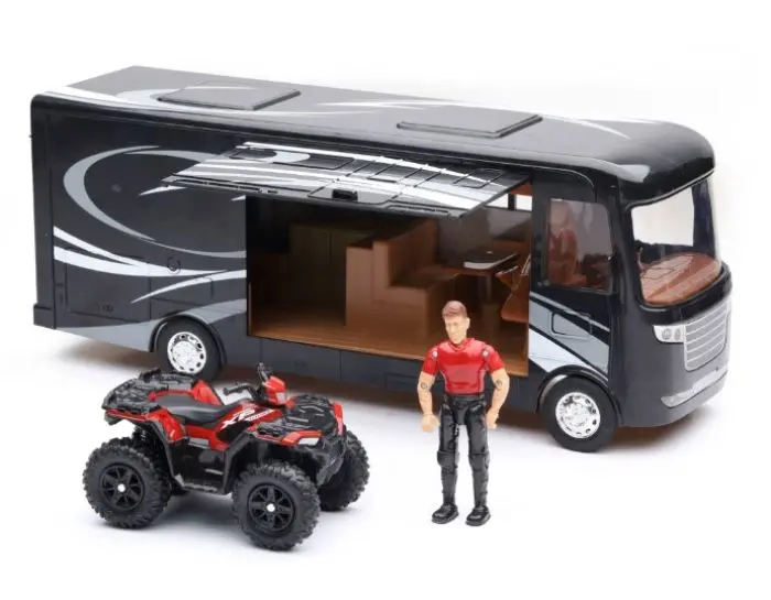 Newray Toys Newray Toys - Polaris Sportsman With Rv Van And Figure - Ss-37356 - Set - Fits Various Atv And Toy Vehicle Collections Ss-37356 1