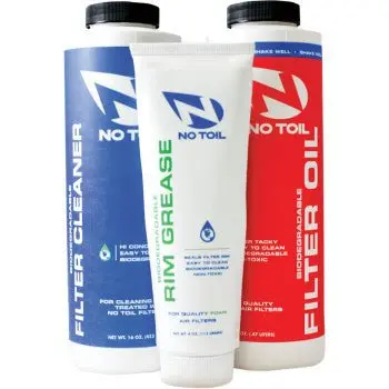 No Toil Biodegradable Filter Oil, Cleaner, And Rim Grease Kit - Maintenance Kit - Liquid 1