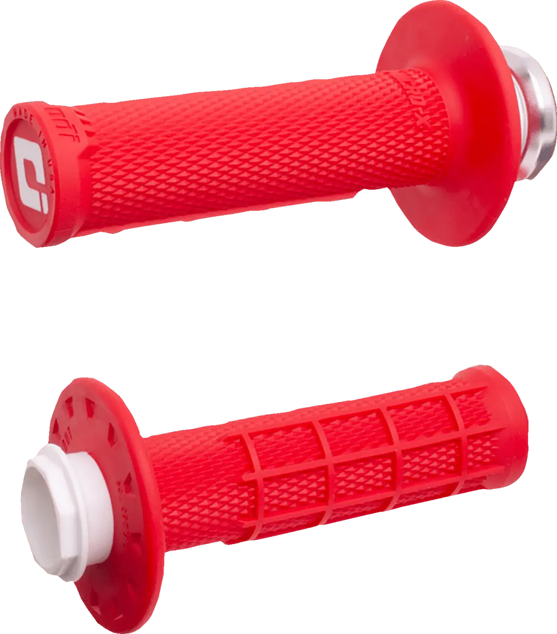 Odi Micro-X Half-Waffle V2 Lock-On Grips – Red/White – ’00–’24 – 28Mm – H36mxr 1