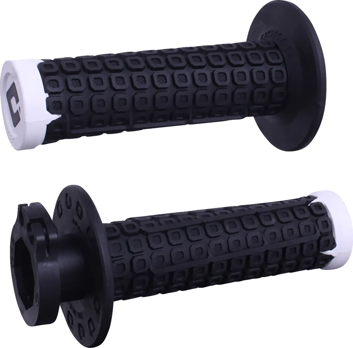 Odi Nomad Lock-On Grips - Off-Road - Black/White/Silver H36ndbw - Fits Various Models 1