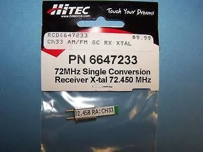 Hitec 72Mhz Single Conversion Receiver Crystal (72.450 Mhz) Ch 33 #6647233 2