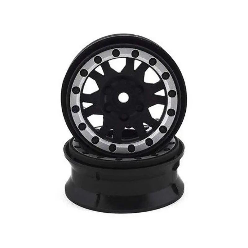 Impulse 1.9" Black/Silver Wheel (2): Crawlers F/R 2