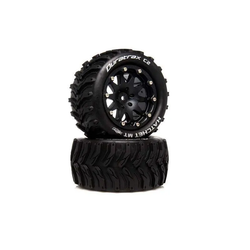 Hatchet Mt Belted 2.8" 2Wd Mounted Rear Tires, 0 Offset, Black (2) 2