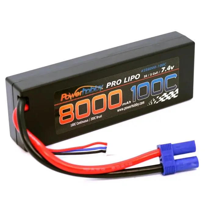 Powerhobby 2S 7.4V 8000Mah 100C-200C Lipo Battery W Ec5 Plug 1