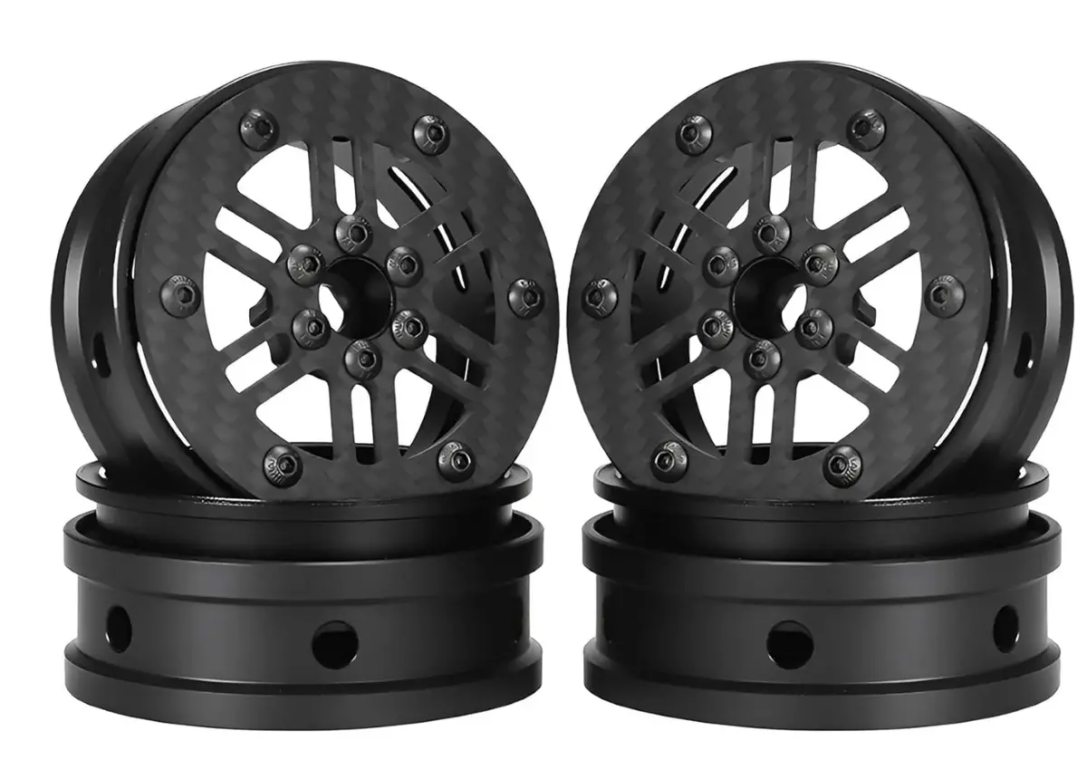 Powerhobby 2.2" Carbon Fiber Lightweight Beadlock Wheels 1/10 Rock Crawler A 1