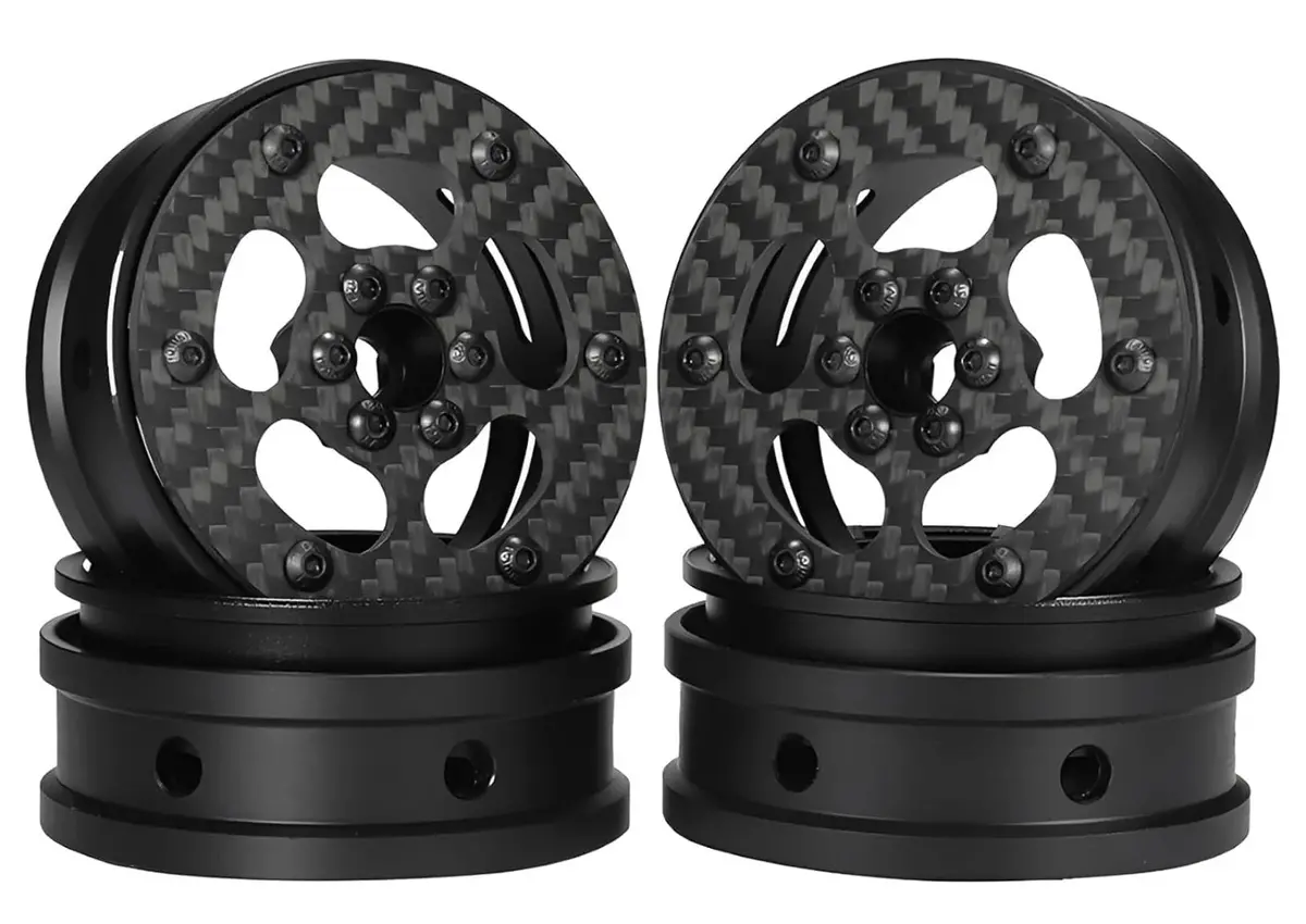 Powerhobby 2.2" Carbon Fiber Lightweight Beadlock Wheels 1/10 Rock Crawler B 1