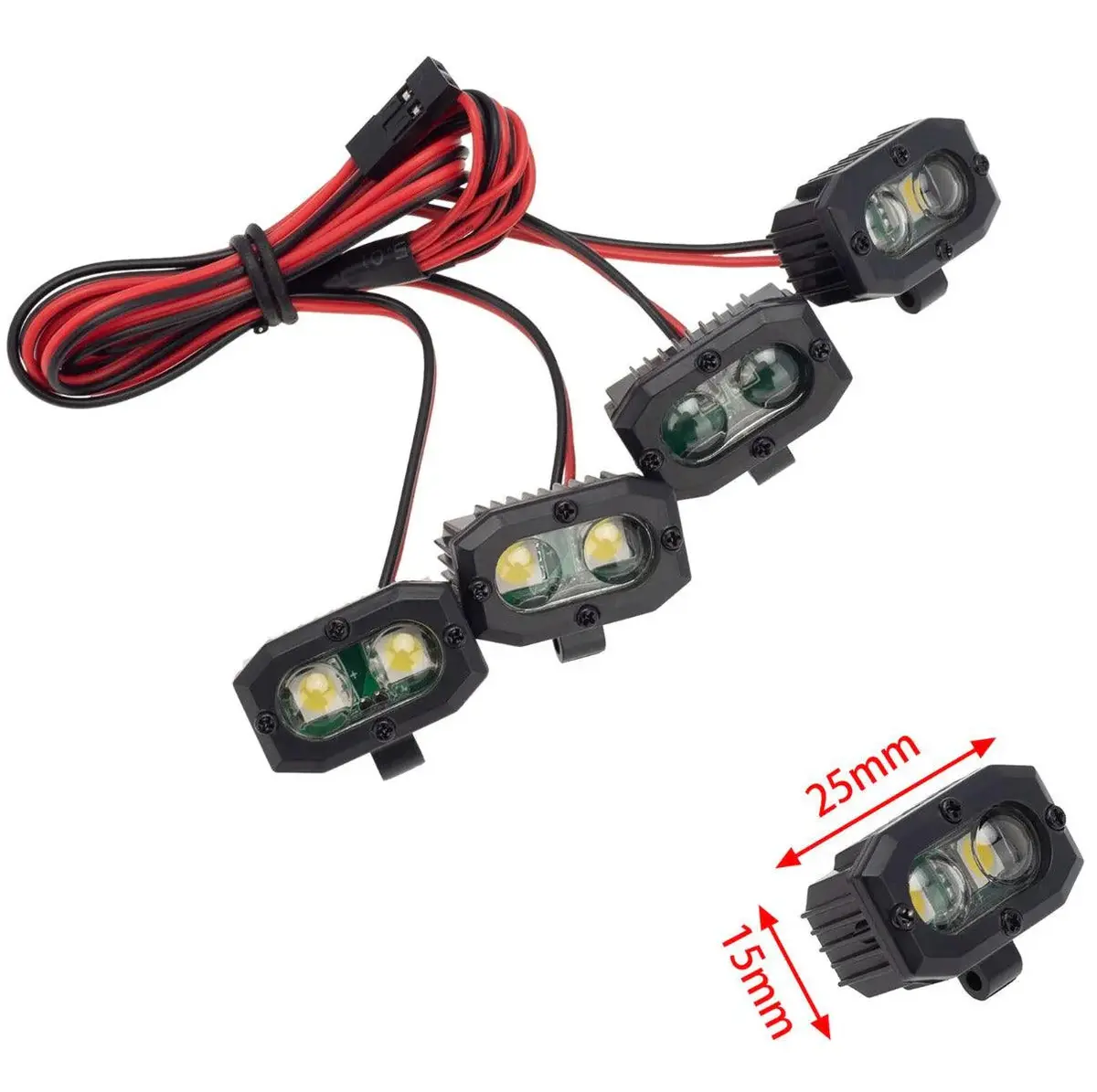 Powerhobby Rc 4 Double Lamp Led Lights Headlights Spotlight For 1/10 1/8 1