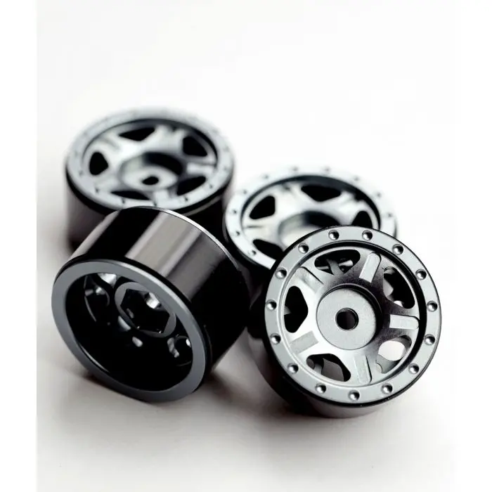 Powerhobby Axial Scx24 C10 Jeep Deadbolt Aluminum Beadlock Wheels Rims Grey 2