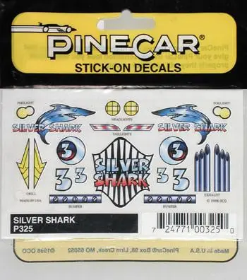 P325 Silver Shark Stick-On Decal 1